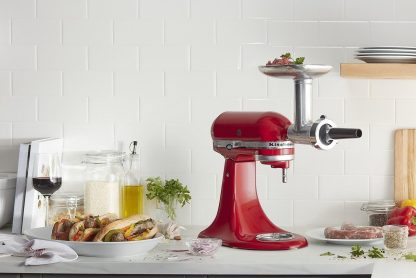 KitchenAid KSM70SK 7 Quart Bowl Lift Stand Mixer with Double Flex Edge Beater& KSMMGA Metal Food Grinder Attachment, Silver - Image 6